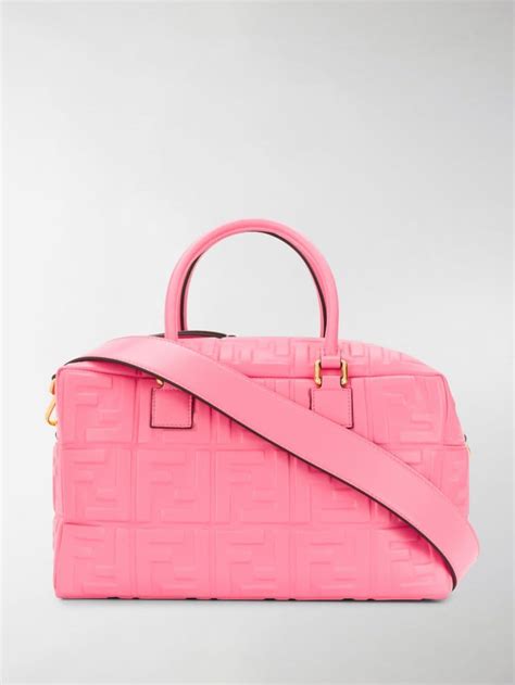 fendi boston bag white|fendi pink leather boston bag.